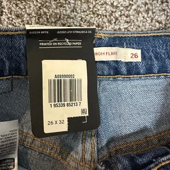 Levi's Premium Denim “70’s High Flare” Jeans size 26/2 - Picture 8 of 15